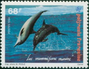 French Polynesia 1994 Sc#635,SG695 68f Spinner Dolphins MNH