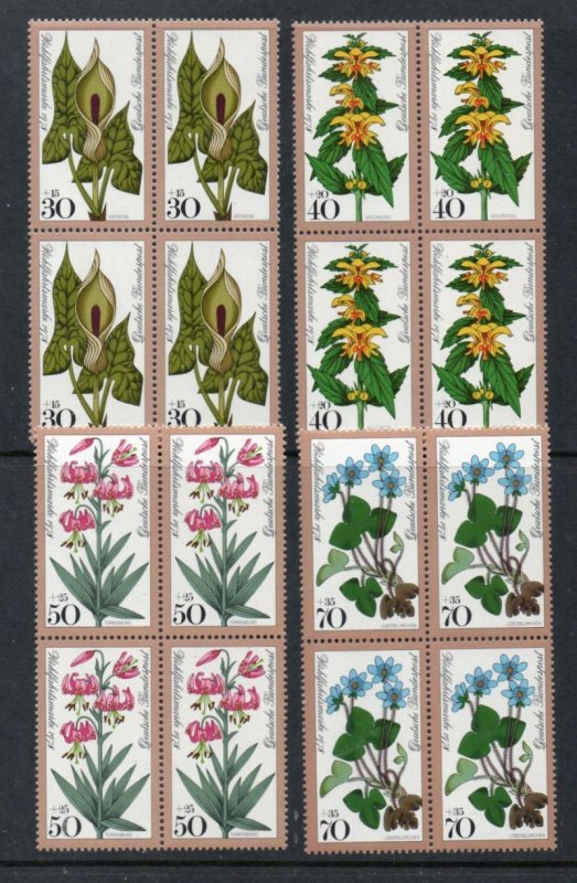 Germany Sc B553-556 1978 Flowers Charity stamp set mint NH