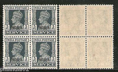 India PATIALA KGVI 3p SERVICE SG O71 / Sc O63 Cat£7 MNH