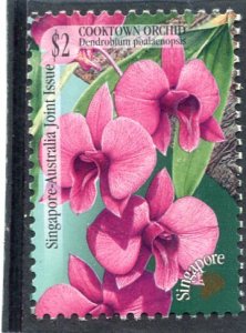 Singapore-Australia Joint Issue 1998 ORCHID COOKTOWN 1v Perforated Mint (NH)