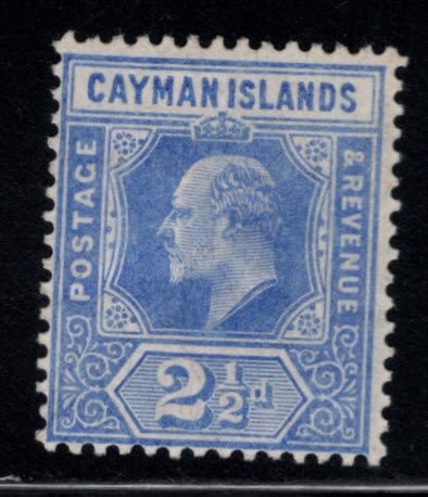 Cayman Islands Scott 23 MH* KEVII  stamp wmk 3, collectors mark in gum