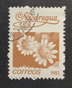 Nicaragua 1983 Scott 1218 CTO - Flowers, Senecio sp.