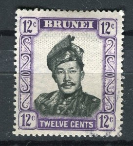 BRUNEI; 1952 early Sultan Omar issue fine used 12c. value