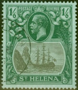 St Helena 1922 1s6d Grey & Green Blue Green SG93 V.F.U