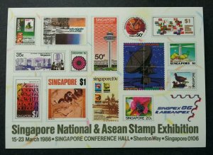 *FREE SHIP Singapore National ASEAN Stamp Expo 1986 Lighthouse (postcard) MNH