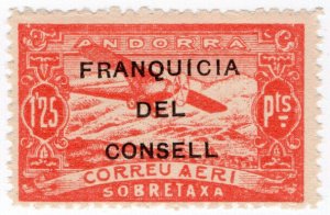 (I.B) Andorra Postal : Air Post 1.25Pts (Franquicia del Consell)