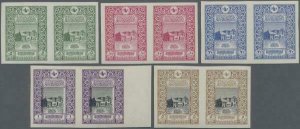 MOMEN: TURKEY 5pa.-5pi. 1916 IMPERF PAIRS MINT OG NH RARE LOT #60001-13