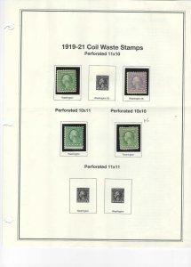 1919 COIL WASTE STAMPS (538,541,542) MNH $150 