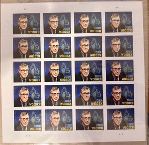 US # 5833 John Wooden forever 2024 full sheet of 20 Mint NH