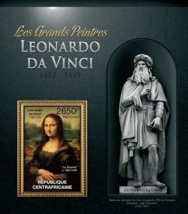 Centrafrique 2013 MNH - LEONARDO DA VINCI. Michel Code: 3871 / Bl.988