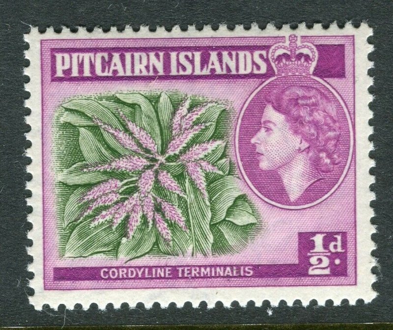 PITCAIRN ISLAND; 1957 early QEII issue fine Mint hinged 1/2d. value