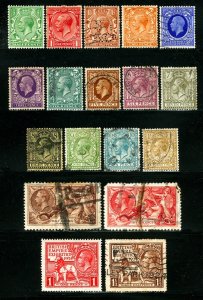 Great Britain #159 / #186 1912-1924 King George V Issues MH & Used 18 Items