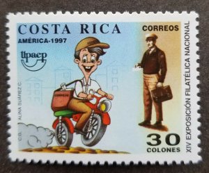 *FREE SHIP Costa Rica Postman 1997 Motorcycle Mail Postal Service (stamp) MNH