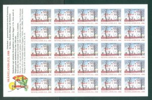 Sweden. Skaane. 1988. Christmas Sheet MNH. Skaaneland-Jul 1988. Skaane Flag.