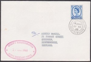 GB SCOTLAND 1968 Greenock cover - Queen's Harbourmaster cachet..............x957