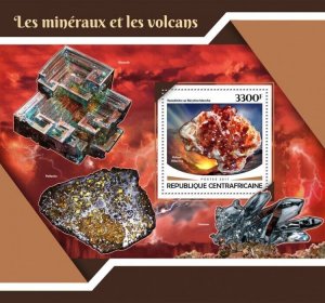 2017 Centrafrique - Minerals And Volcanoes |  Michel Code: 7319 / Bl.1664