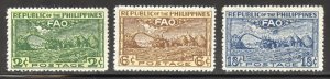 Philippines Scott 522-24 Unused LHOG - 1948 Conference of the FAO - SCV $6.00