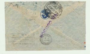 CHILE TO URUGUAY 1939 CONDOR FLIGHT COVER, 5p70c RATE (SEE BELOW)