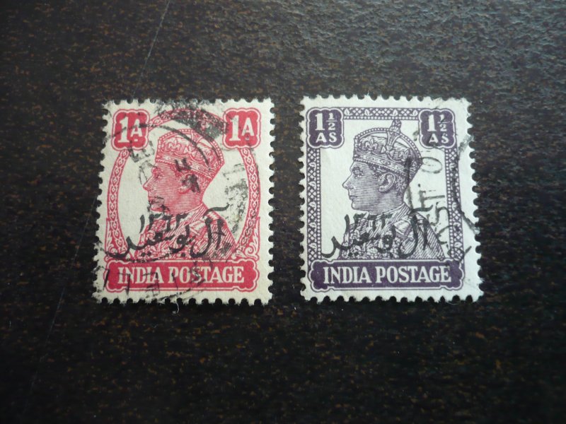 Stamps - Oman-Muscat - Scott# 4-5 - Used Part Set of 2 Stamps