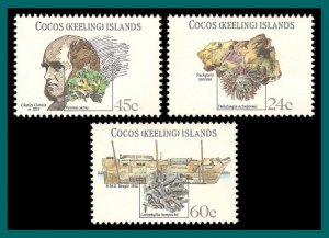 Cocos 1981 Charles Darwin, MNH  78-80,SG75-SG77