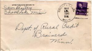 United States Minnesota Shovel Lake 1941 4c-bar  1910-1952.