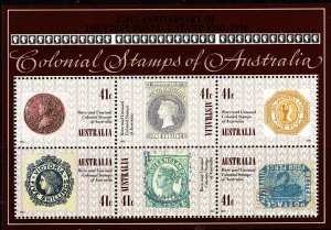 Australia 1990 Colonial Stamps of Australia  Minisheet MNH