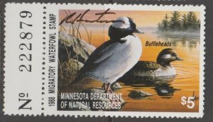 U.S. Scott Scott #12 Minnesota Duck Stamp - Mint NH Single - Signed by Artist