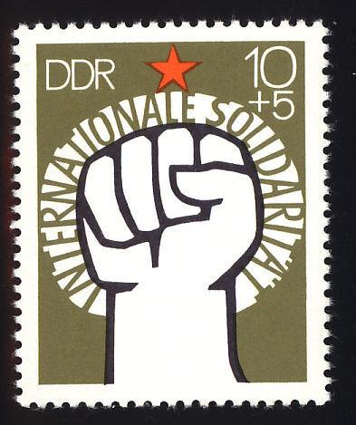 DDR Sc# B176  10+5pf Raised Fist & Star MNH