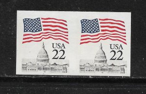 U.S. #2115f The 1985 22 Cent Flag Issue Imperforate with Wide Block Tag MNH