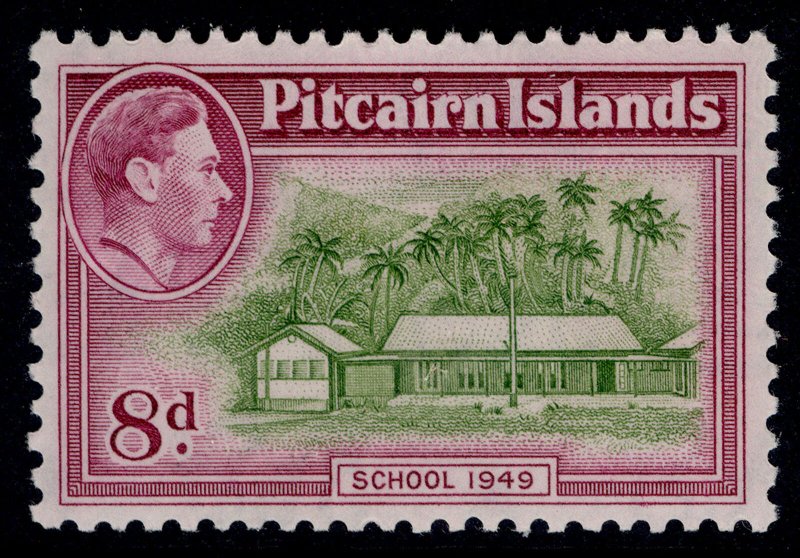 PITCAIRN ISLANDS GVI SG6a, 8d olive-green & magenta, LH MINT. Cat £24.