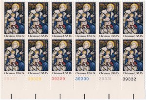 Scott #1842 Christmas Madonna (Porter) Plate Block of 12 Stamps - MNH