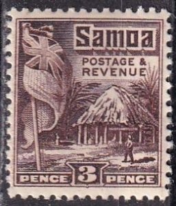 Samoa 147 (mh) 3p Samoan house, brn (1921)