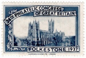 (I.B) Cinderella : 24th Philatelic Congress (Folkestone 1937) Cathedral