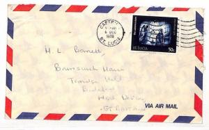 St Lucia Commercial Airmail North Devon GB Cover {samwells-covers} 1978 UU463