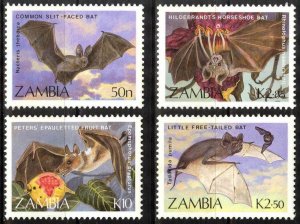 Zambia 1989 Bats set of 4 MNH