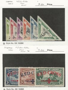 Liberia, Postage Stamp, #271-6 Mint Hinged, 280-282 LH, 1937-41, JFZ