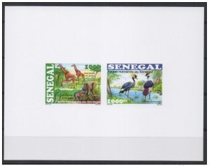 2015 Senegal Luxury Proof Endangered Wildlife Birds Elephant Giraffes-