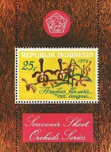 Indonesia 1976 MNH Stamps Souvenir Sheet Scott 978a Flowers Orchids