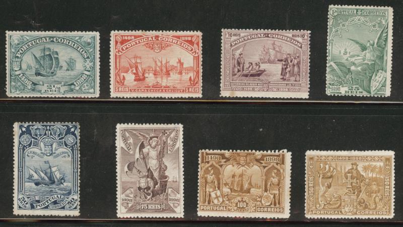 PORTUGAL Scott 147-54 1898 Vasco da Gamma set CV $169 Defects