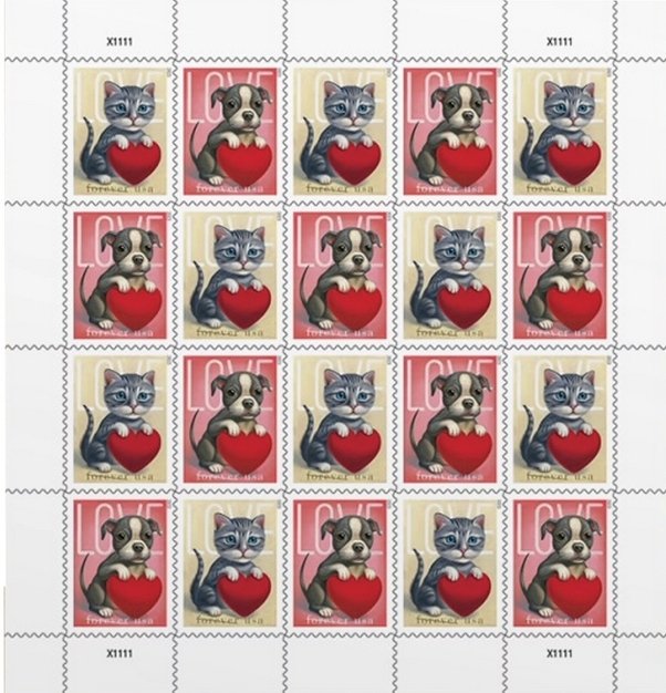 Love 2023 Forever stamps 5 sheets total 100pcs