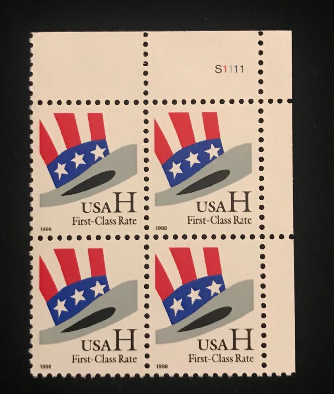 3260 Plate Block of 4, MNH, Shiny Gum