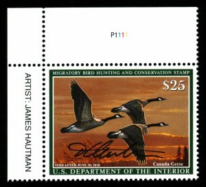 RW84  **PNS**  SIGNED BY ARTIST JAMES HAUTMAN FEDERAL DUCK STAMP - OGNH - VF/XF