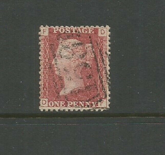 GB 1858 QV 1d Victoria Penny Red Plate 103 SG43 Used (F D)