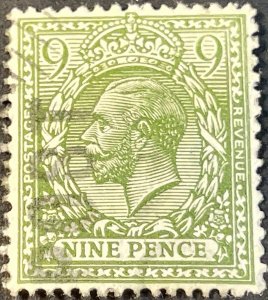 GREAT BRITAIN # 183-USED---SINGLE---OLIVE GREEN---1922