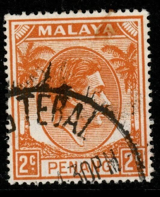 MALAYA PENANG SG4 1949 2c ORANGE FINE USED