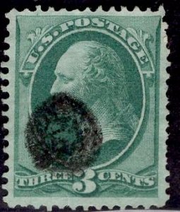 US Stamp #158 3c Green Washington USED SCV $1.00