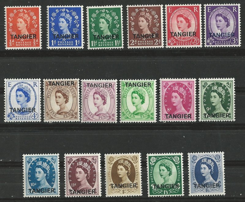 Great Britain-Tangier # 559-575 QE II Definitives 1952-53 (17) Unused LH