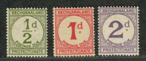 Bechuanaland Prot Sc#J4-6 M/H/VF, Complete Set, Cv. $24.75