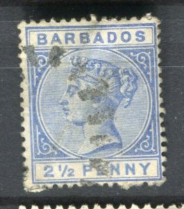 BARBADOS; 1880s early classic QV issue fine used 2.5d. value