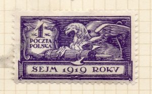 Poland 1919 Early Issue Fine Mint Hinged 1MK. NW-184385